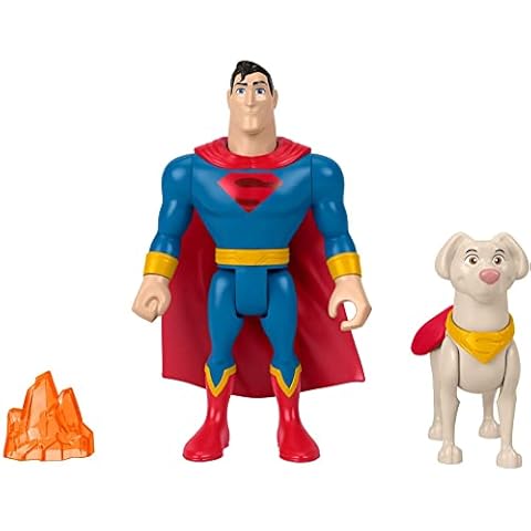 ​Fisher-Price DC League of Super-Pets Superman & Krypto, set of 2 poseable figures with accessory for preschool kids ages 3 years and up Cover