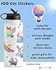 100 Pcs Cute Cat Stickers for Kids Teens, Kawaii Stickers for Girls Boys, Cat Party Favors & Decorations, Waterproof Starry Sky Cats Sticker Pack for Water Bottle Laptop Scrapbook #1