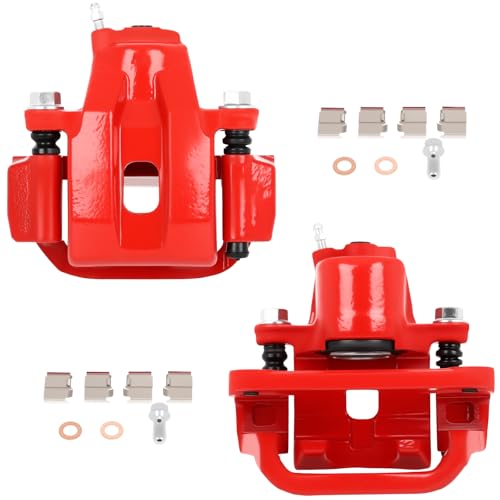 Image of SCITOO Rear Left+Right Brake Calipers With Bracket 19B3277 19B3276 Red Compatible For Toyota For Sequoia 2008-2015 For Toyota For Tundra 2007-2015