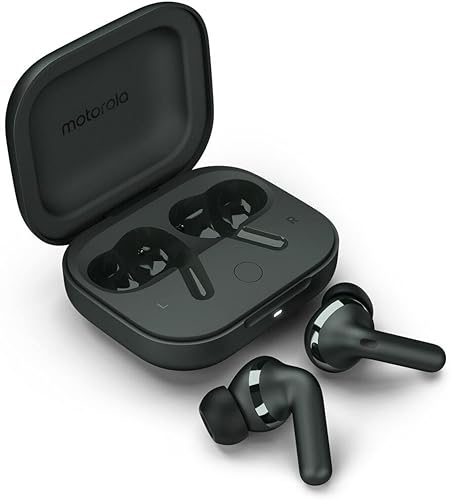 Image of Motorola Moto Buds+ (Forest Grey) | Sound by Bose | ANC up to 46 dB | Dual Drivers 11mm+6mm | Dolby Head Tracking | LHDC Hi-Res | 38 hrs Total | Fast & Wireless Charging | IP54 | BT 5.3, multipoint