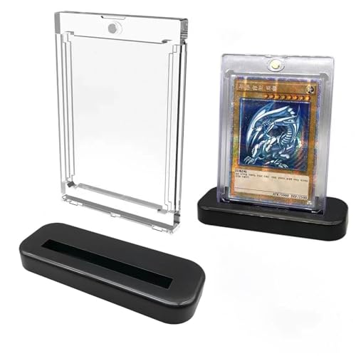 jcmkmx Magnetic Card Holder für Trading Cards 35PT Magnetischer Kartenhalter UV-Schutz-Transparent KartenRahmen Kartenhüllen Schutzhüllen für MTG Karten Standard-Karten (6×Magnetic Case 6×Ständer)