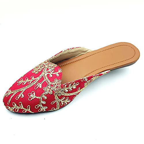Chandrakala Bridal Mojaris for Women Flats Punjabi Jutti (WF138-P)4