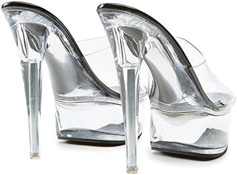 Liliana Womens Clear Stiletto High Heel Platform Mule Sandals MAFIA-4 Black 9 | Image 2