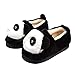 Fansi 1 Paire Hommes Femmes Coton Pantoufle Muet Anti-Slip Étanche Doux Cartoon Panda Forme en Peluche Automne Hiver Warmer Pantoufle Size 43/44 (Noir)