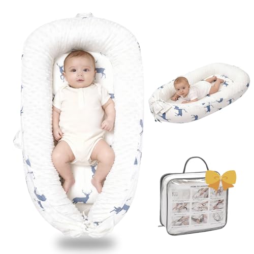 Image of Infant Support Cushion-Breathable and Soft Organic 100% Cotton, Portable Tummy Time Mat with Removable Support Cushion Cover, Floor Baby Support Cushion for Newborn, Supervised Use - Mami Elk