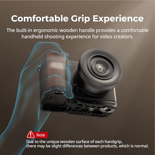 SMALLRIG ZV-E10 II L-Shape Plate with Wooden Handle, Handgrip for Sony ZV-E10 II - Image 3