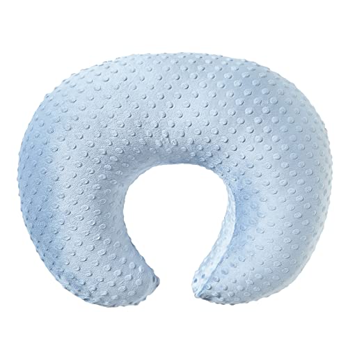 Image of QUENESS Nursing Pillow Cover Breastfeeding Pillow Cases Plush Dot Slipcover (SkyBlue)