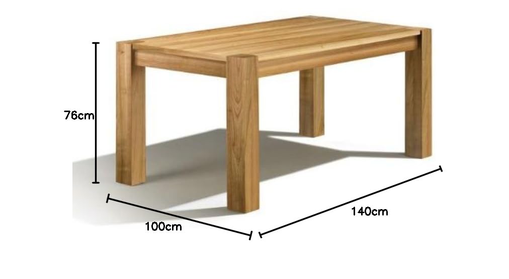 Arica - Tavolo da pranzo in legno di ciliegio, 140 x 100 x 76 cm, estensione: 60 cm