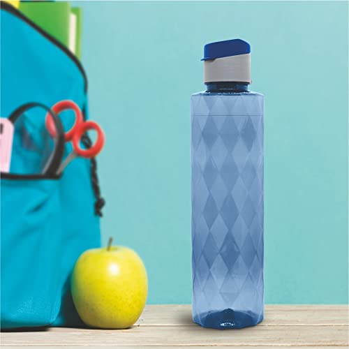 Image of FLAIR Forever PET Water Bottles With Fliptop Lid Set of 6 Pcs 1000 ML (BLUE)