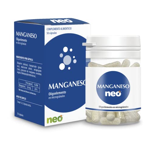 NEO | Manganeso | 50 Cápsulas | Oligoelemento Esencial | Ayuda a Fortalecer Dientes y Huesos | Mejora los Síntomas de la Alergia