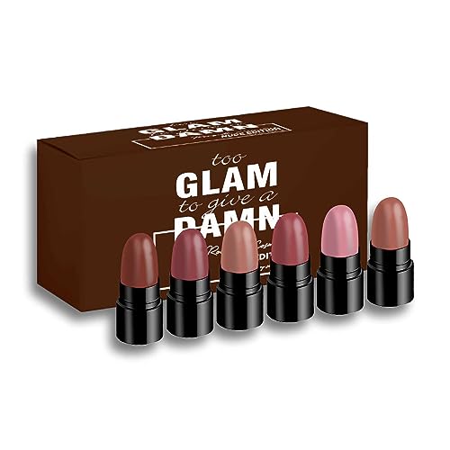 Ronzille Pocket Mini Bullet Matte Finish Lipstick Nude Edition Set of 6