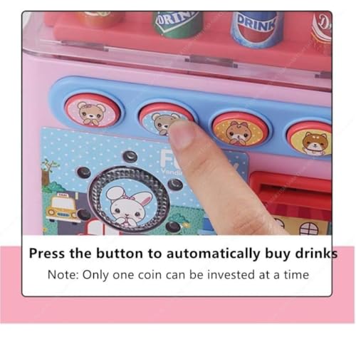 Image of Funny Vending Machine Toy for Kids with Coin Slot, Pretend Play Drink Dispenser, Blue and Pink, Ages 36 Months and Up