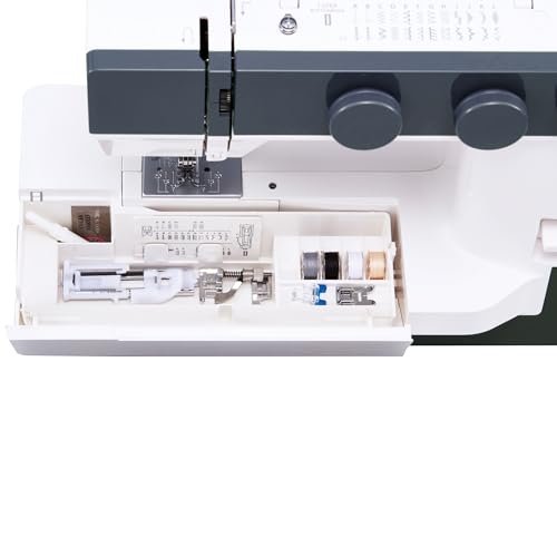 Image of Janome 1522BL Mechanical Sewing Machine - Aesthetic Black Sewing Machine for Beginners, 22 Built in Stitches, 1 Step Buttonhole, Heavy Duty Metal Frame, Built in Needle Threader for Easy Use