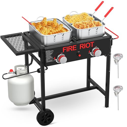 FIRE RIOT 2×18QT Propane Fryer