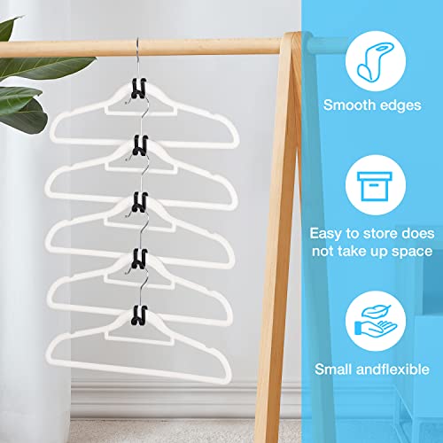 80 Pcs Black Clothes Hanger Connector Hooks， Plastic Mini Cascading Hooks Organizer For Stack Clothes Space Saving For Closet Heavy Duty, Black #TOP2