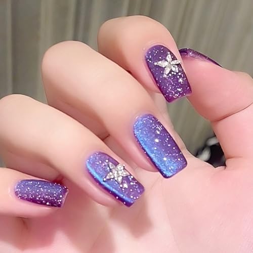 Esmalte gel efecto gato holográfico azul y morado 15ml miniatura 4