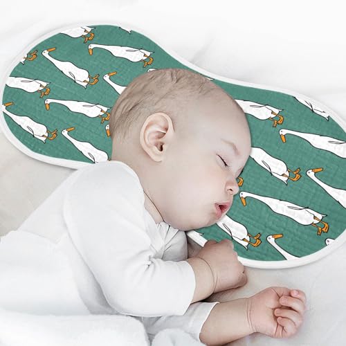 Muslin Burp Cloths for Baby Boys and Girls - 2-Pack Ultra Absorbent Cute Indian Runner Ducks Muslin Washcloths, Newborn Towel, Milk Spit Up Rags, Burp Cloth Bib for Unisex, 22 x 11 Inch4