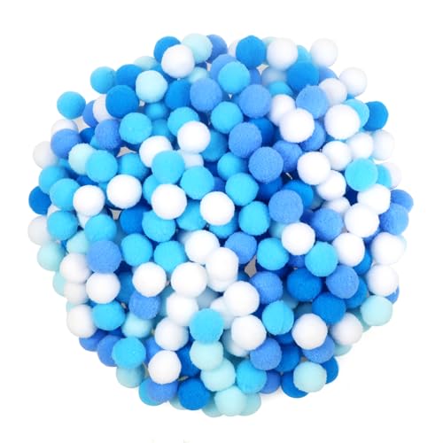 TOAOB 300 Piezas Pompones Pompones Balls de Serie Azul de 2 cm Bolas de Fieltro Para Manualidades Creativas y Decoraciones Bricolaje