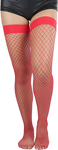 Image of ToBeInStyle Womens Versitile and Stylish Every-day Fishnet Thigh Highs