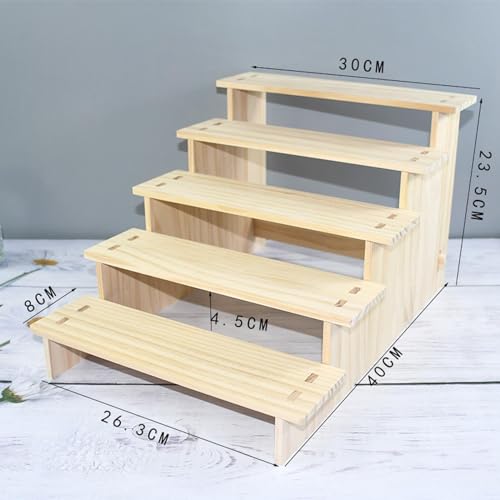 Vaveren Suporte de exibição de madeira, rack de joias, decoração, luminárias colecionáveis, exposito