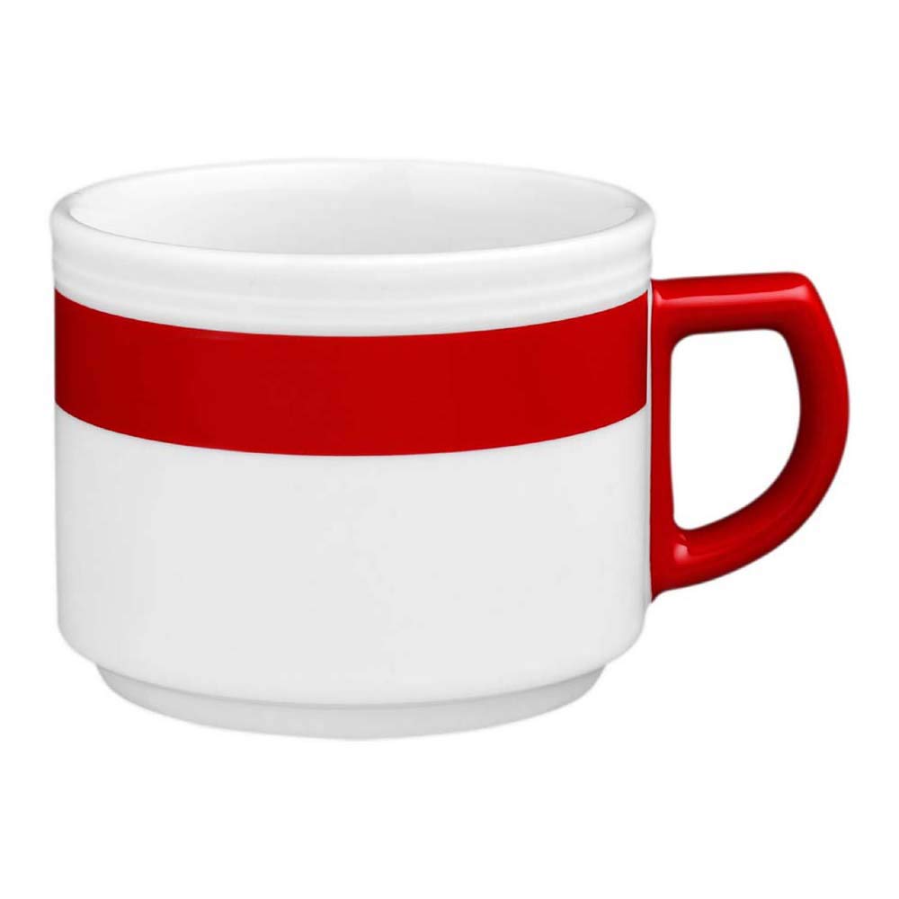 Seltmann 001.680966 Vitalis 34929 - Juego de tazas de porcelana (6 unidades, 0,18 L, 7,7 cm de diámetro, 6,2 cm de altura, redondas con relieve), color rojo