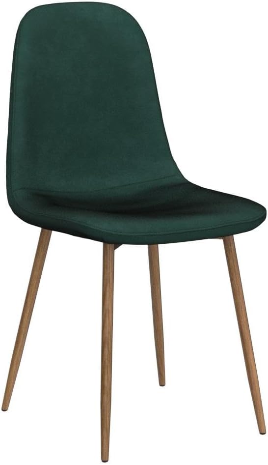Artist hand Mid-Century Modern Dining Chairs Set of 4, Retro Green Velvet Upholstered Accent Chairs with Metal Legs, 97° Ergonomic Backrest, 330 LBS Capacity for Dining Room Living Room Bedroom