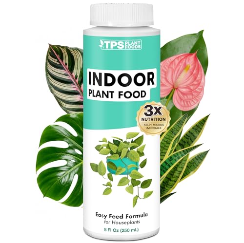 Indoor Plant Food – Liquid Fertilizer for Houseplants, New Growth, Greener Leaves, and Strong...