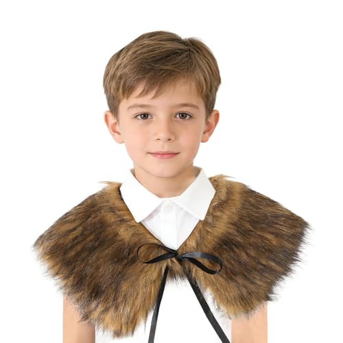 Capa de piel sintética vikinga para niños