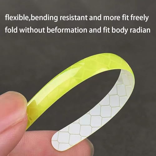 Image of REDWIND Silicon Anti-Collision Glow In The Dark Wheel Rim Self Adhesive Stickers Night Reflective Tape Warning Sticker Metal Universal For All Cars Bikes Motorcycles Bicycle 20 Strips (Neon) 11 cm