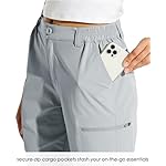 Damen Shorts Wanderhose Kurze Hose Sommer Cargohose Radhose Stretch Sporthose Golfshorts Schnelltrocken Wander Outdoor Leichte Reise Shorts mit Taschen 10" – Bild 3