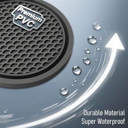 KULOLO Car Cup Holder Coaster 4 Pack - Non Slip & Shockproof,Flexible PVC Rubber Insert for Car/Truck/SUV/Van (2.75