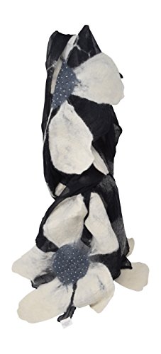 Women's Fashion Lightweight Anytime Merino Wool Felted Silk Chiffon Floral Scarf with Gift Bag3