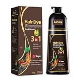 Dunkelbraune Haarfärbeshampoo, Hair Dye 3 In 1 Gegen Graue Haare, Sofort Haarfarben Shampoo Für Männer Und Frauen, Einfach Zu Benutzen, 500ml (Dunkelbraune)
