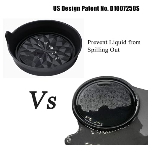 Image of Amooca Car Cup Coaster Universal Automotive Waterproof Non-Slip Cup Holders Sift-Proof Spill Holder Car Interior Accessories 2 Pack Black Flower