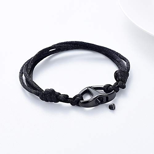 Minicremation Heart Cremation Bracelet For Ashes Adjustable Memorial Urn Bangle For Ashes Of Loved One Keepsake Cremation Jewelry(Black) #TOP4