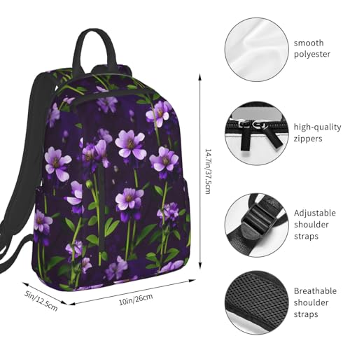 Sac à dos fleurs violettes léger pour ne plus souffrir du dos - 4