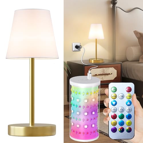 1 pack Cordless Table Lamp Rechargeable, 10000 mAh Portable LED Battery Operated Lamp With Remote Control, 10 Colors Dimmable Touch Desk Light with Timer for Bedside Night Light Outdoor Patio Camping by Vimhou - Used condition - US$25.39