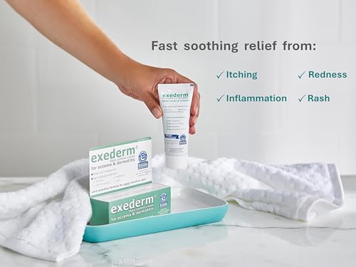 Image of Exederm Flare Control Hydrocortisone Cream for Eczema & Dermatitis 2oz | Eczema flare up cream hydrocortisone for eczema, contact dermatitis and highly sensitive skin. Fast acting itch relief