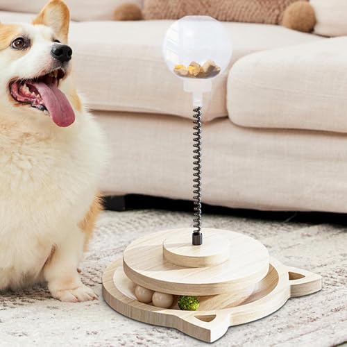 Balle distributeur de croquettes pour chien avec stimulation mentale et circuit interactif - 4