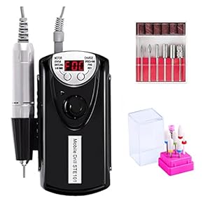Kit de cuidado de uñas- Máquina de taladro de uñas Portátil recargable de la uña eléctrica Pluma para manicura de gel de…