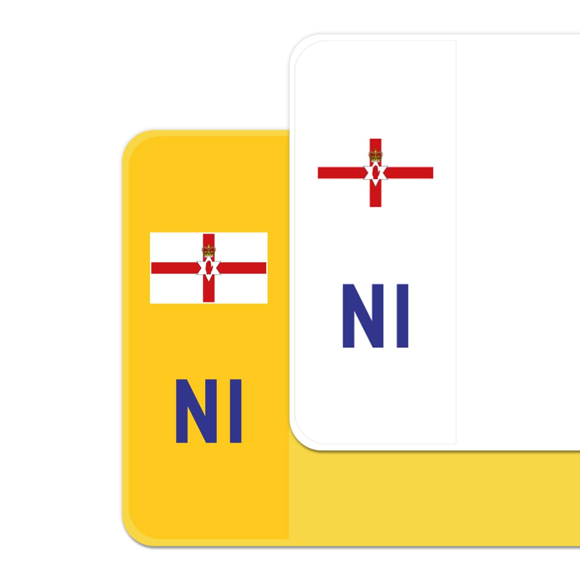 Premium Vinyl Stickers for UK Car Number Plates Decorative Purposes – Northern Ireland (Ulster Banner) – Bubble-Free & Easy Application – Set of 2 (Front & Rear) (NI, Neutral)