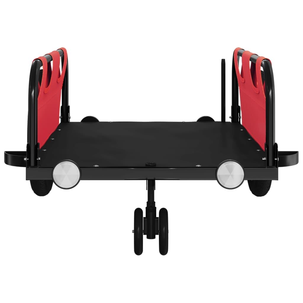 Genérico Remolque para Bicicletas Hierro y Tela Oxford Rojo,Deportes,Actividades al Aire Libre,Ciclismo,Accesorios para Bicicletas,Remolques para Bicicletas,94181