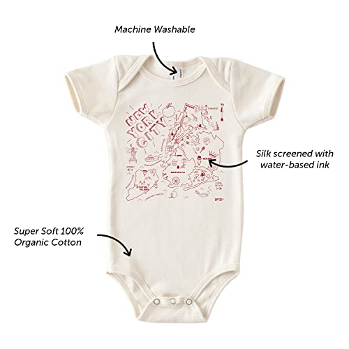 MAPTOTE Map One Piece-Unisex Baby Organic Cotton Short Sleeve Bodysuits-Various Sizes 3-18 Months-City Specific-Made in USA4