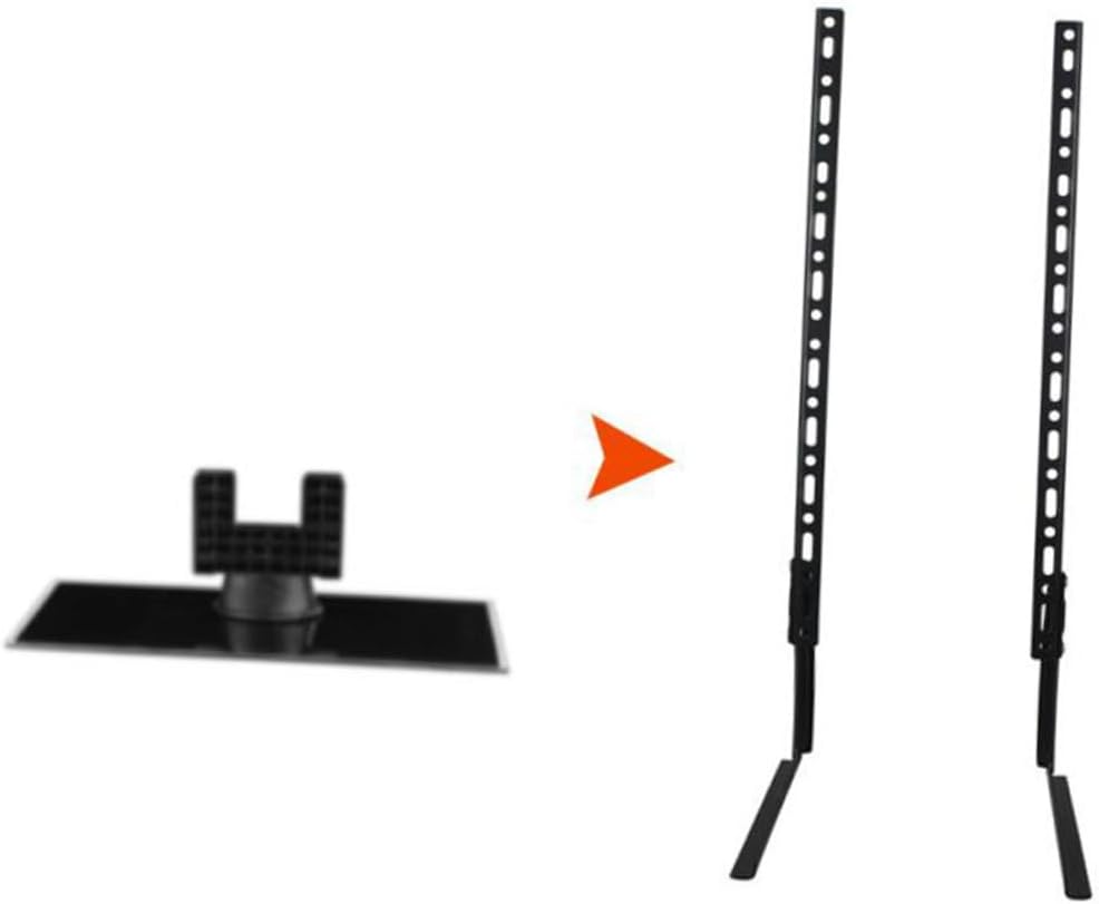 Metal Tv Stand Base Replacement for LCD LED Tvs 32-65 Inches with Tempered Base for Home and Office Use Black