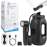 Portable Bidet for Travel, 1600mAh Electric Rechargeable Handheld Bidet with 2.5L Tank & Dual Spray Modes (Jet/Shower), USB-C, Personal Hygiene Sprayer for Home, Camping, Postpartum & Elderly Care