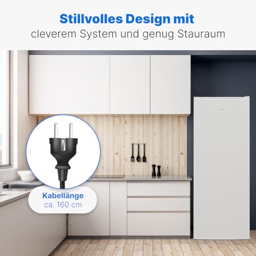 Bomann® Kühlschrank ohne Gefrierfach | Energieklasse D | 143cm | 5 Ablagen | 0°C ~ +8°C | leise 39dB | Getränkekühlschrank | 242L Flaschenkühlschrank | Kühlschrank groß | VS 7363 weiß