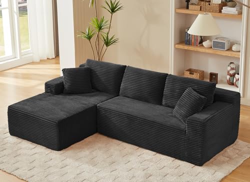 Yihomfy 252.5cm Canape Dangle Convertible, canapé modulaire en Forme de L,canapé Convertible 3 Places avec méridienne, canapé d'angle Convertible pour Salon - Aucun...