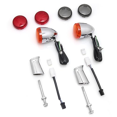 Happy-Motor Chrome Orange Rear Fit For Harley Turn Signal Light With Bracket Davidson Fit For Harley 883 Xl1200 Sportster 92-Up