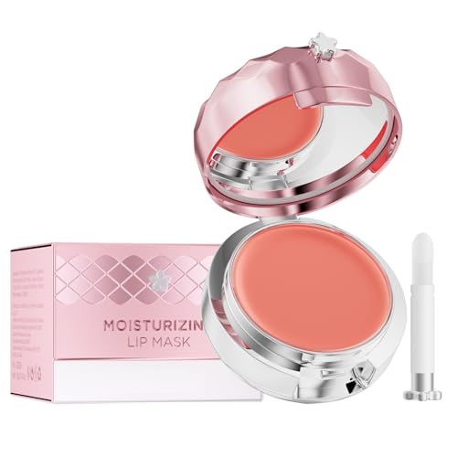 Vawolecy Mascarilla Labial Hidratante, Mascarilla para Dormir Lip Booster de Hidratación y Colágeno con Espejo, Bálsamo de Manteca para Dormir