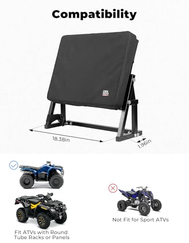 Image of KEMIMOTO ATV Backrest, Heavy-Duty Steel Frame Four Wheeler Backrest | Ultra-Stable Triple Structure Anti-Rattle Shoulder Strap Storage Pocket 2 inch Thick Cushion 600D Oxford Cloth Adjustable